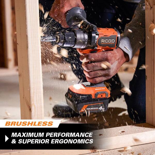 18V Brushless Cordless 3-Tool Combo Kit w/ Hammer Drill, Impact Driver, Compact Jobsite Blower, Batteries, Charger & Bag