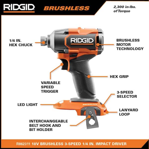 18V Brushless Cordless 3-Tool Combo Kit w/ Hammer Drill, Impact Driver, Compact Jobsite Blower, Batteries, Charger & Bag