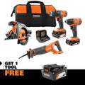 18V Cordless 4-Tool Combo Kit with 4.0 Ah Battery, 2.0 Ah Battery, Charger, Bag and 18V 4.0 Ah Battery