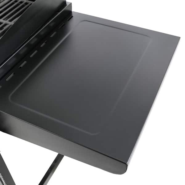 4-Burners Portable Propane Gas Grill and Griddle Combo Grills in Black with Side Tables with Cover