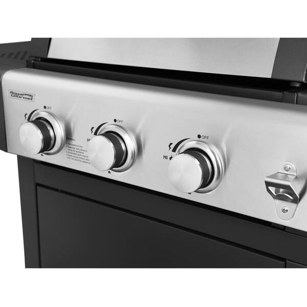 3-Burner Propane Gas and Charcoal Combo Grill with Cover