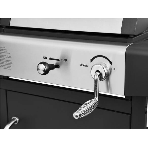 3-Burner Propane Gas and Charcoal Combo Grill with Cover