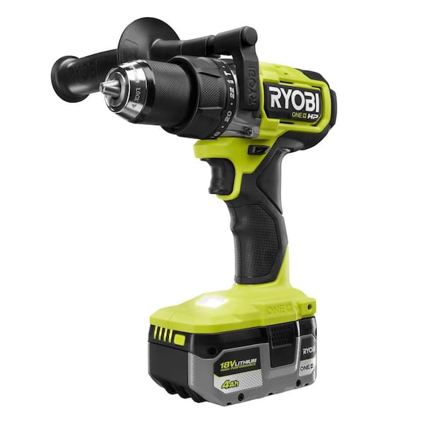 ONE+ HP 18V Brushless Cordless 1/2 in. Hammer Drill Kit with (1) 4.0 Ah High Performance Battery, Charger, and Tool Bag