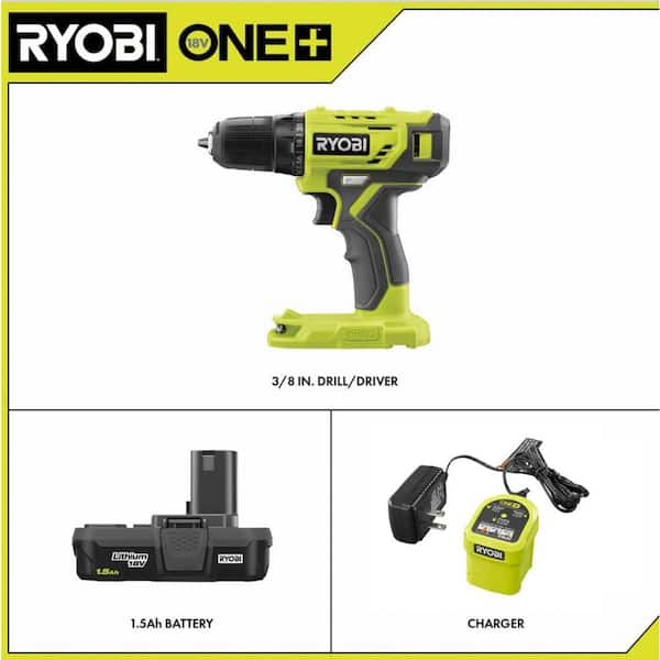 ONE+ 18V Cordless 3/8 in. Drill/Driver Kit with 1.5 Ah Battery, Charger, and Drill and Impact Drive Kit (40-Piece)