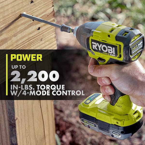 ONE+ HP 18V Brushless Cordless 1/2 in. Hammer Drill and 1/4 in 4-Mode Impact Driver Kit w/ (2) Batteries, Charger, & Bag