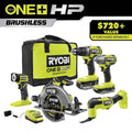 ONE+ HP 18V Brushless Cordless 5-Tool Combo Kit with 4.0 Ah and 2.0 Ah HIGH PERFORMANCE Batteries, Charger, and Bag