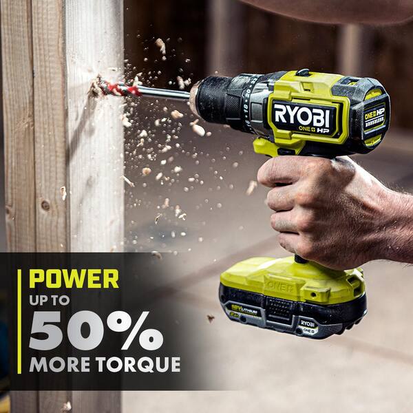 ONE+ HP 18V Brushless Cordless 2-Tool Combo Kit with Drill/Driver, Impact Wrench, Batteries, Charger, and Bag