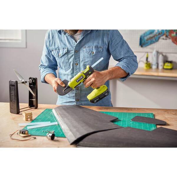 ONE+ 18V Cordless 2- Tool Combo Kit with Rotary Tool Station, Dual Temperature Glue Gun, 2.0 Ah Battery and Charger