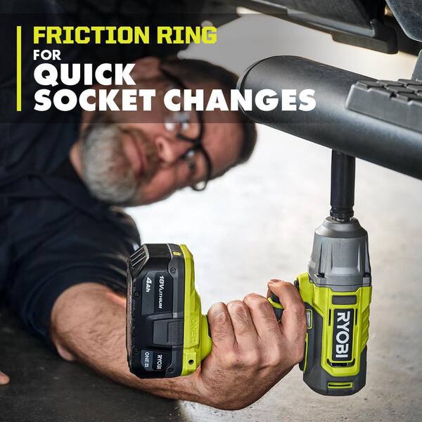 ONE+ 18V Cordless 2-Tool Combo Kit with 1/2 in. Impact Wrench, Compact Radio w/ BLUETOOTH, 4.0 Ah Battery, and Charger
