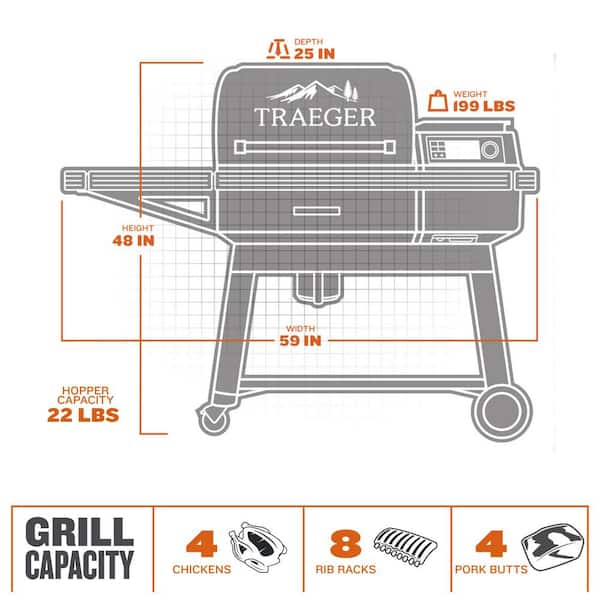 Ironwood Wi-Fi Pellet Grill and Smoker in Black