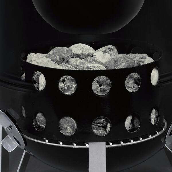 18 in. Smokey Mountain Cooker Smoker in Black with Cover and Built-In Thermometer