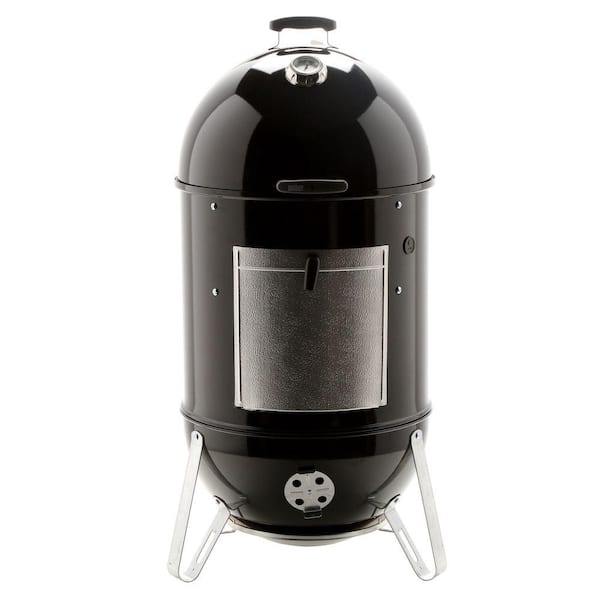 22 in. Smokey Mountain Cooker Smoker in Black with Cover and Built-In Thermometer