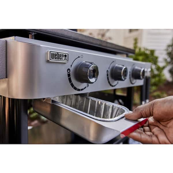 3 Burner Propane Gas Grill 28 in. Flat Top Griddle in Black