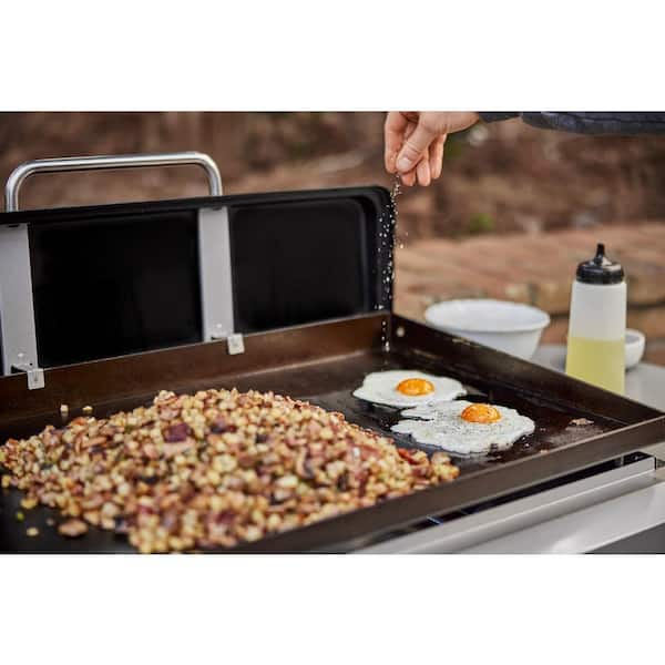 3 Burner Propane Gas Grill 28 in. Flat Top Griddle in Black
