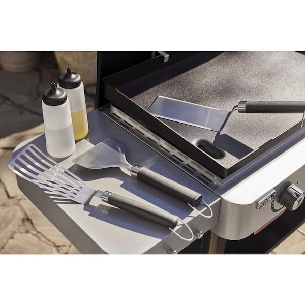4 Burner Propane Gas Grill 36 in. Flat Top Griddle in Black