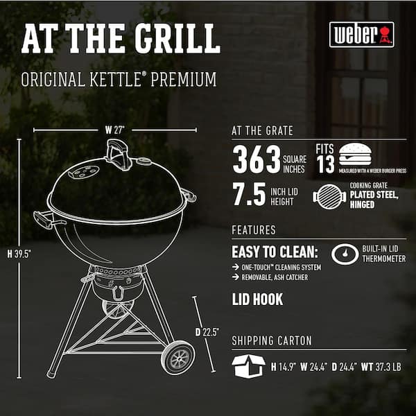 22 in. Original Kettle Premium Charcoal Grill in Copper with Built-In Thermometer