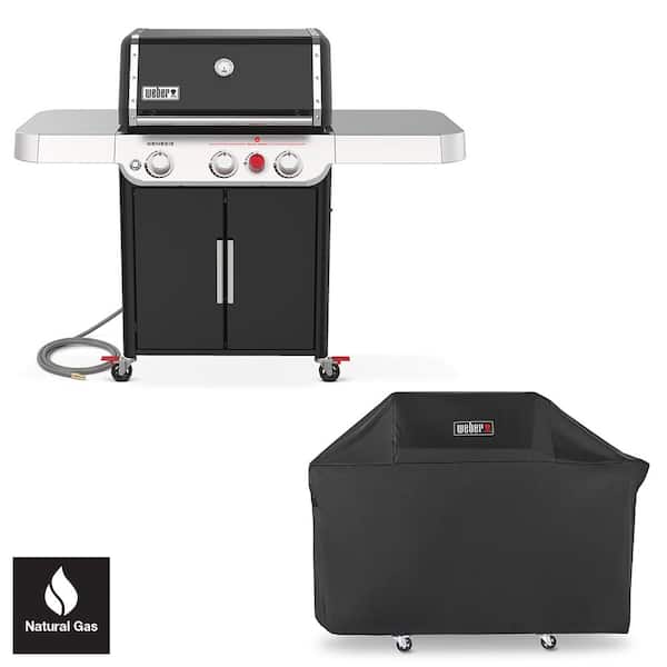 Genesis? E-325s Natural Gas Grill, Black with Premium Cover Included