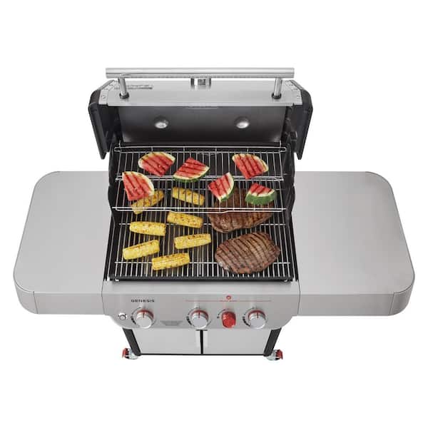 Genesis S-325s 3-Burner Natural Gas Grill in Stainless with Built-In Thermometer