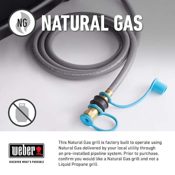 Genesis Smart EX-335 3-Burner Natural Gas Grill in Black with Side Burner