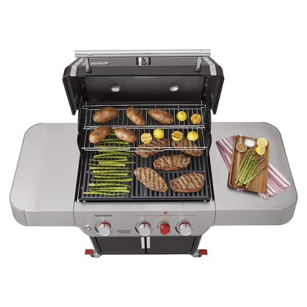 Genesis E-325s 3-Burner Propane Gas Grill in Black with Built-In Thermometer