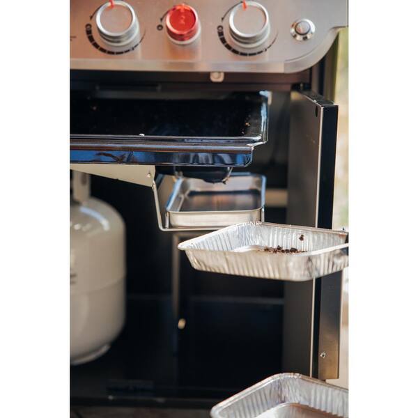 Genesis E-335 3-Burner Propane Gas Grill in Black with Side Burner