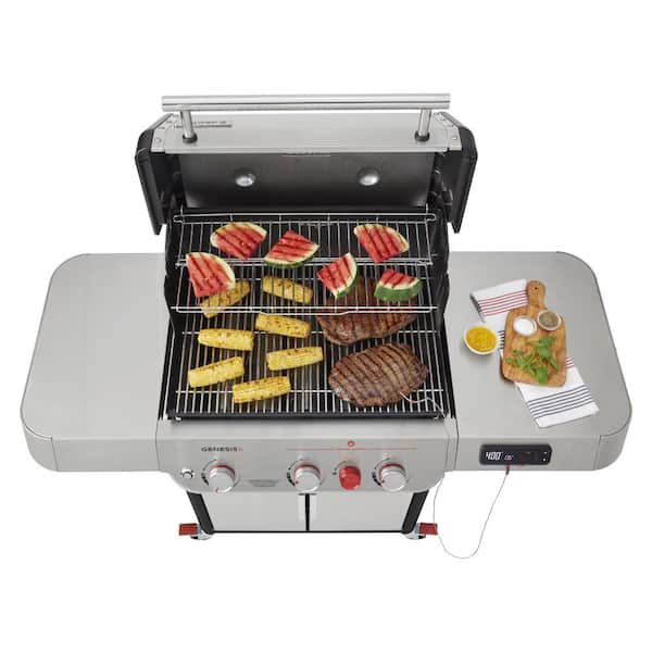 Genesis Smart SX-325s 3-Burner Propane Gas Grill in Stainless Steel with Connect Smart Grilling Technology