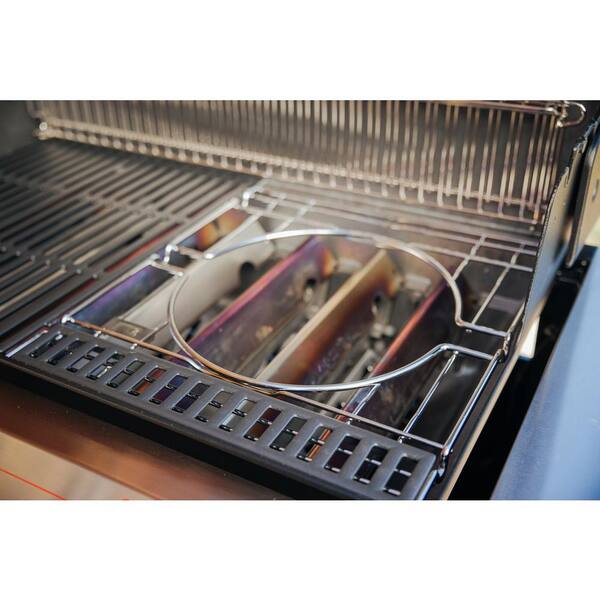 Genesis E-435 4-Burner Propane Gas Grill in Black with Side Burner