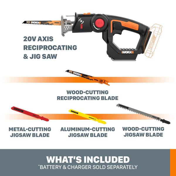 POWER SHARE 20-Volt Axis Cordless Reciprocating and Jig Saw (Tool Only)