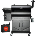 694 sq. in. Pellet Grill and Smoker with cabinet storage, Black