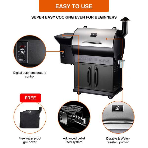 694 sq. in. Pellet Grill and Smoker, Stainless Steel